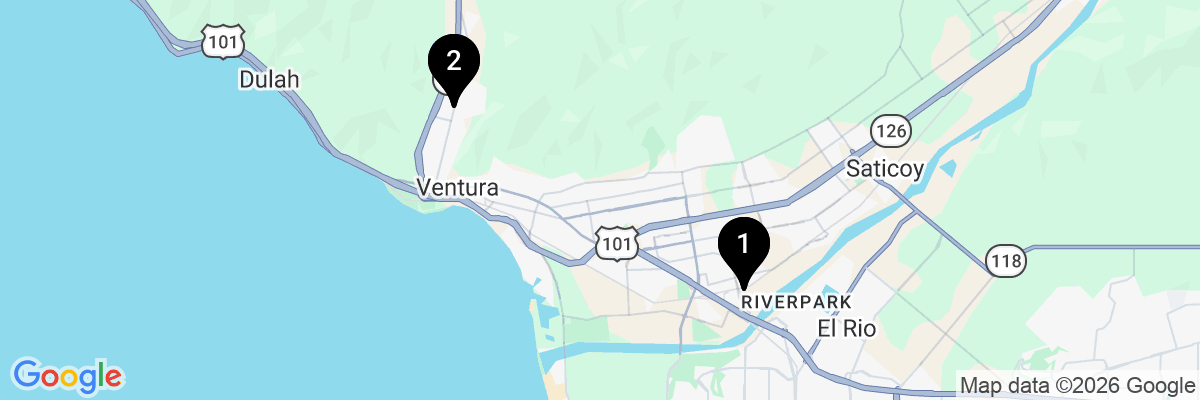 Map showing facility locations