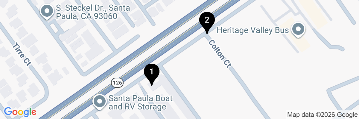 Map showing facility locations