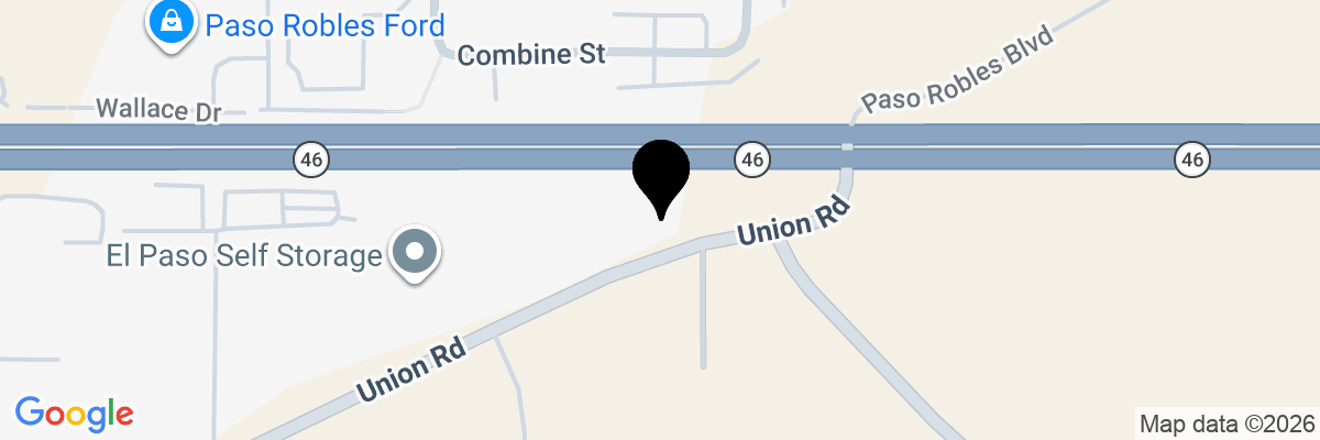 Map showing facility locations