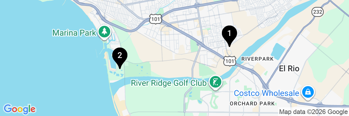 Map showing facility locations