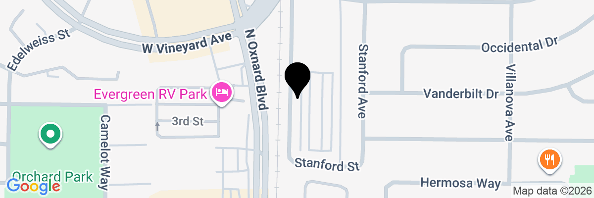 Map showing facility locations