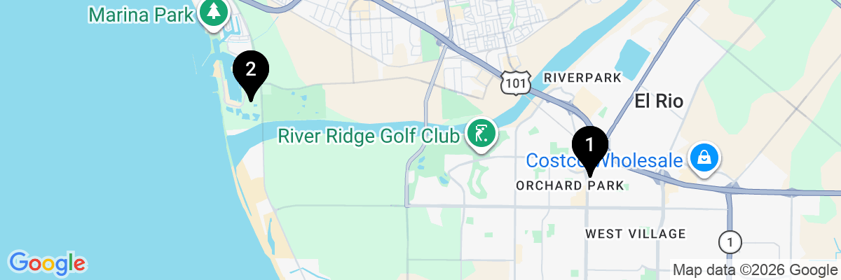 Map showing facility locations
