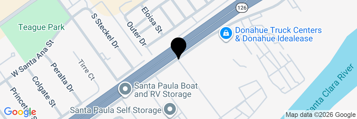 Map showing facility locations