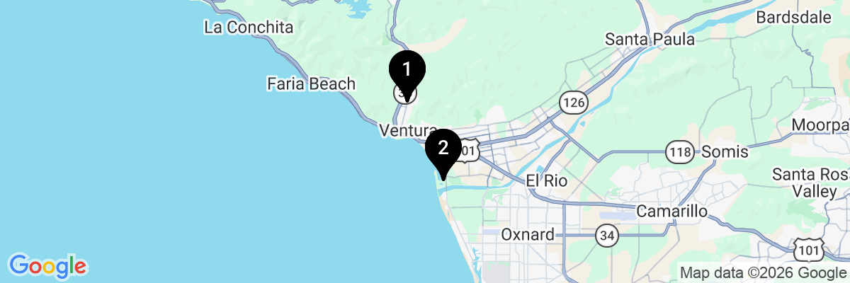 Map showing facility locations