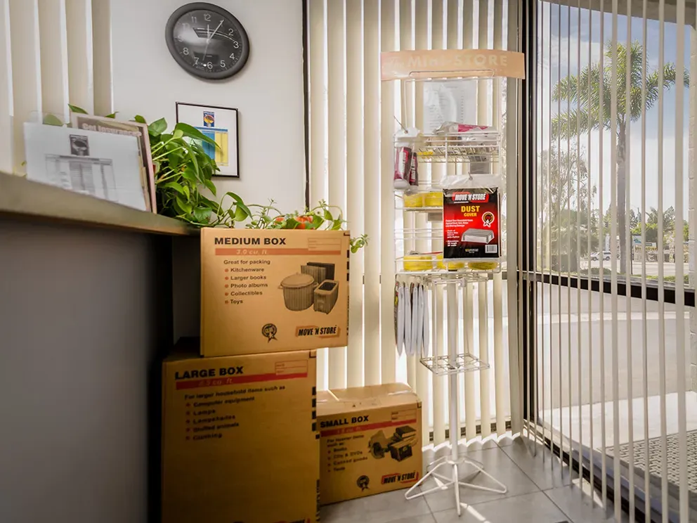 Moving supplies for sale at the facility