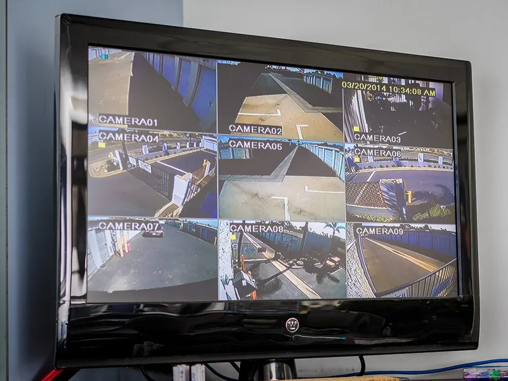 TV with security camera surveillance