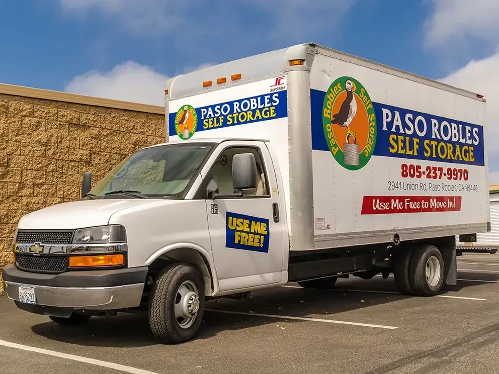 Moving truck available for use