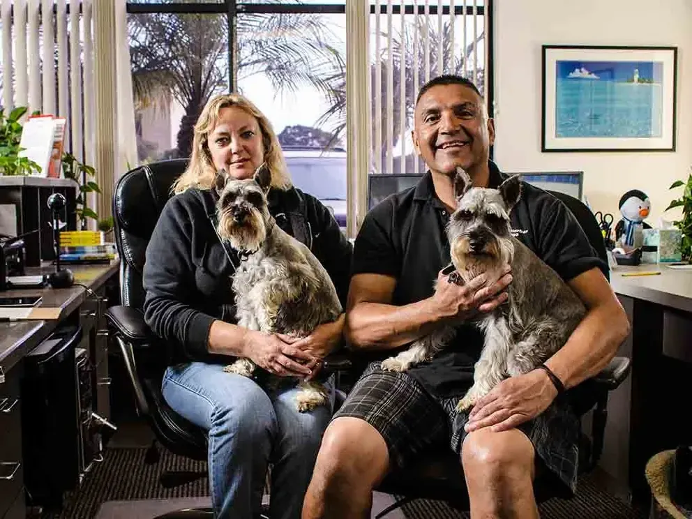 Facility staff with their dogs