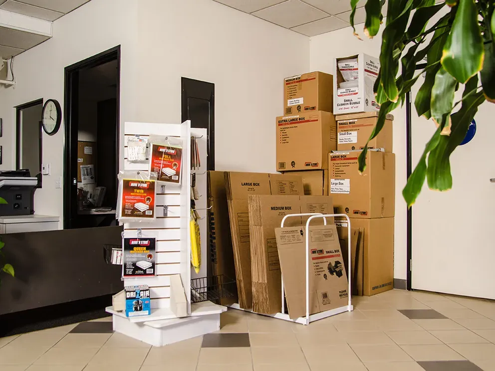 Moving supplies for sale at the facility